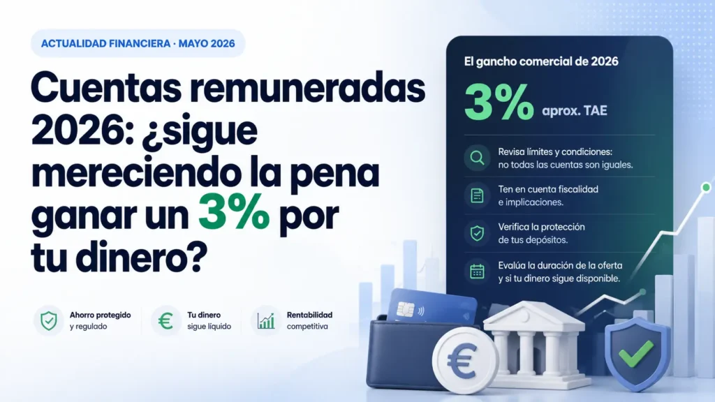 Cuentas remuneradas 2026: análisis sobre si merece la pena ganar un 3% TAE por el dinero