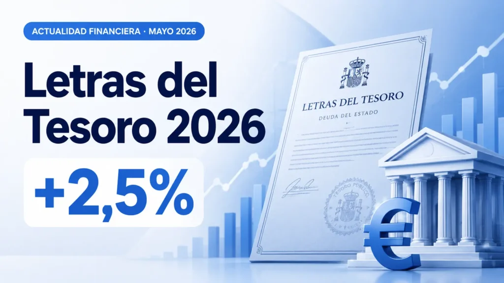 Letras del Tesoro 2026 con rentabilidad aproximada del 2,5% y gráfico financiero
