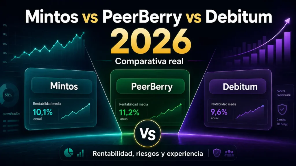 Mintos vs PeerBerry vs Debitum comparativa 2026 de plataformas P2P