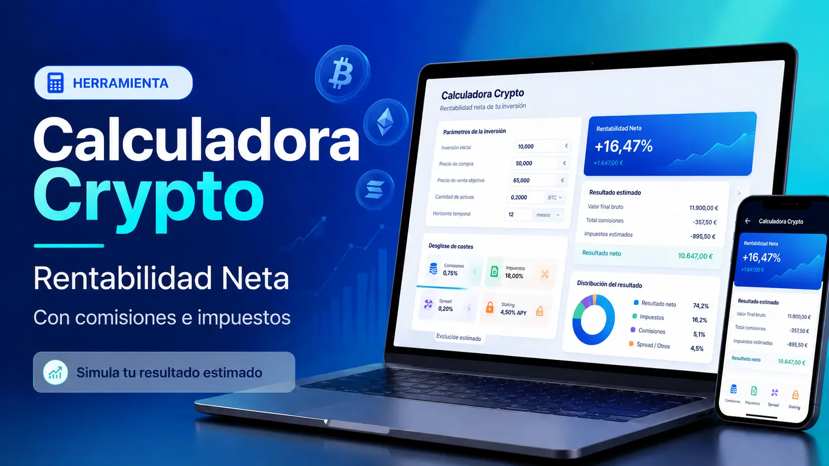 Calculadora Crypto: Rentabilidad Neta con Comisiones e Impuestos